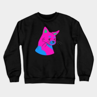 Cat in polysexual pride colors Crewneck Sweatshirt